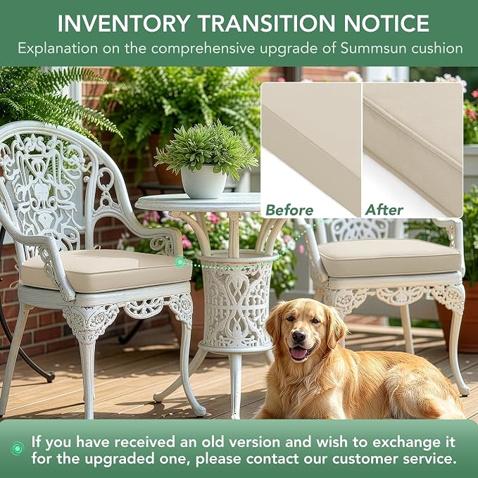 Outdoor Chair Cushions Set of 4: Waterproof & Fade Resistant Patio Furniture - Image 9