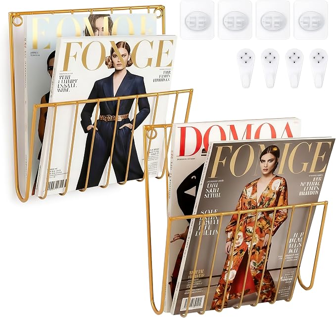2-Pack Wall Magazine Rack, Magazine Holder Wall Mounted by Pipigaty