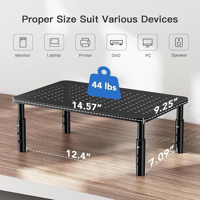 HUANUO Monitor Stand for Desk, Computer Monitor Stand Height Adjustable - Image 2