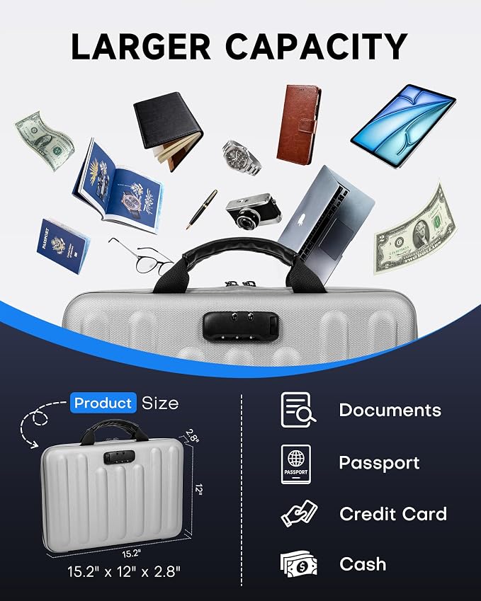 DOZAWA Fireproof Document Box, Hard Case Document Organizer - Image 4