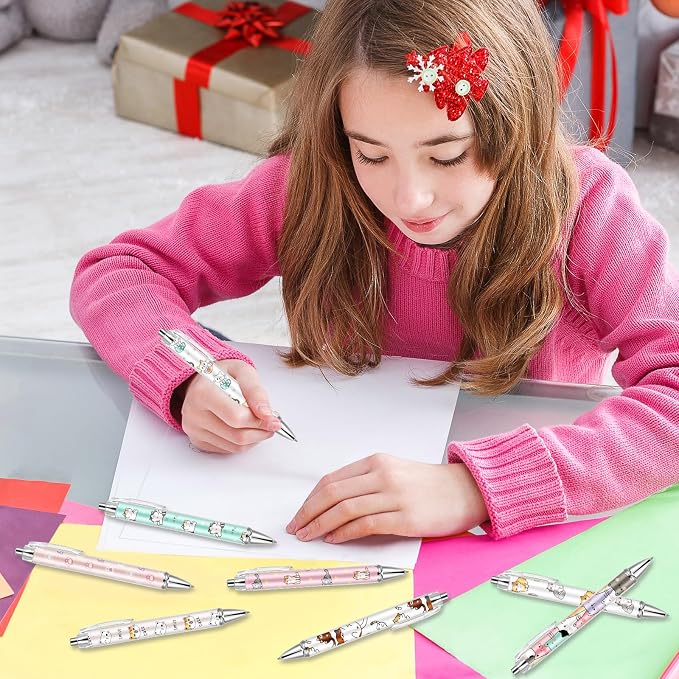 Ireer 8 Pcs Ballpoint Pens for Women 1.00 mm Cute Black Ink Fancy Pens Fine - Image 6