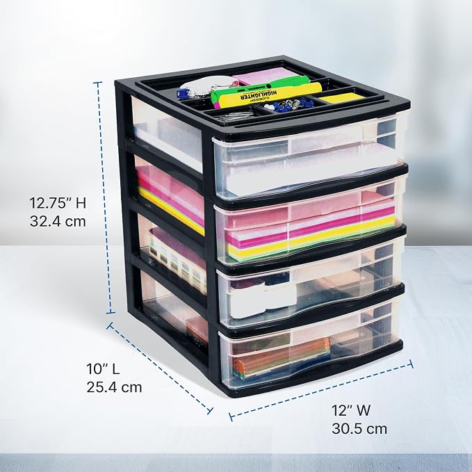 Gracious Living 4 Drawer Desktop & Countertop Organizer w/Organization Lid - Image 3