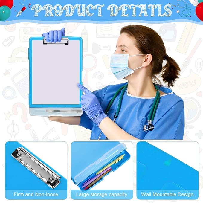 Crtiin 6 Pcs Colored Clipboard - Image 3
