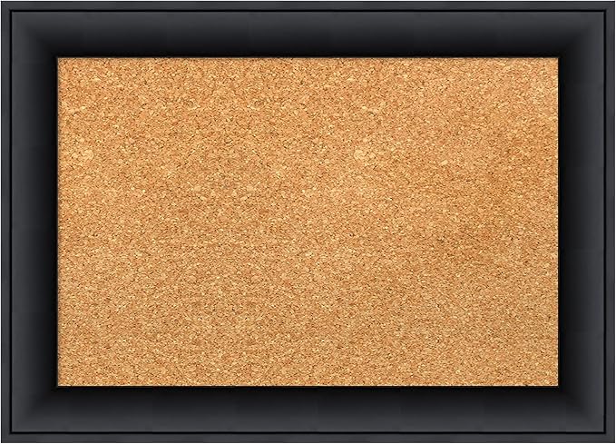 Amanti Art Natural Cork Board for Wall, 15x21 Vision Board with Black Wood Frame, Small Corkboard Office Decor for Home Organization, Modern Contemporary Corkboard Pinboard to display items for home-DeskLoop Office