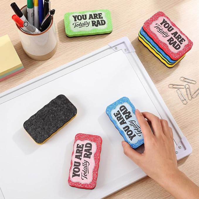 Lincia 8 Pcs Magnetic Dry Erase Erasers Composition Whiteboard Dry Erasers - Image 3
