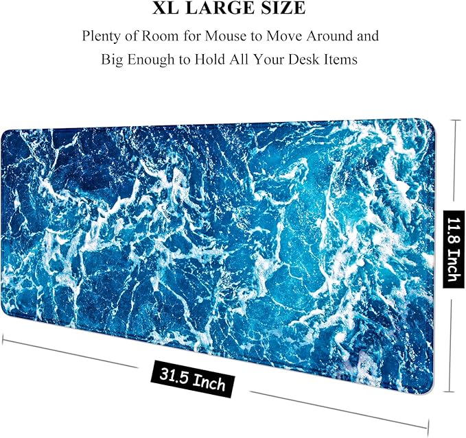 Auhoahsil Large Mouse Pad, XXL Desk Pad, Extened Mousepad 31.5" x 11.8" - Image 2