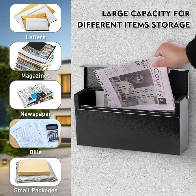 KYODOLED Wall-Mount Mailbox, Large Capacity Mail Box, Mailboxes - Image 3