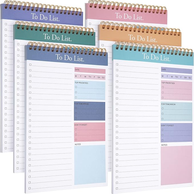 Thenshop 6 Pack To Do List Notepad Daily to Do List Notepad 6.5 x 9.8 Inches by Thenshop