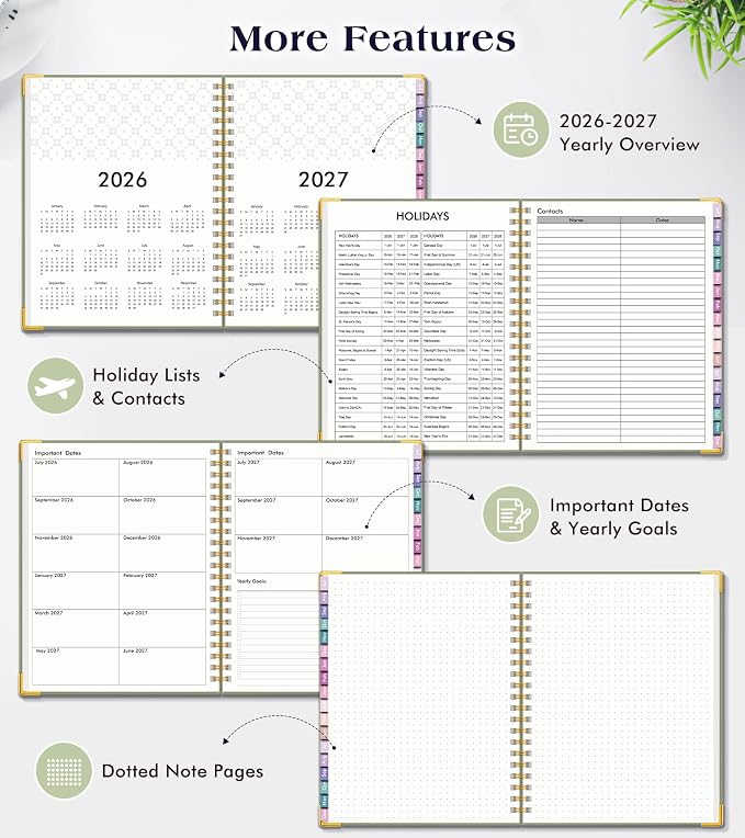 Academic Planner 2026-2027, 18 Months Weekly and Monthly Hardcover Planner - Image 6