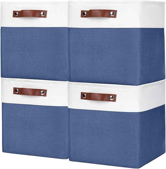 Bagnizer Collapsible Fabric Storage Cubes 11x11 Cube Storage Bins, 4 Pack by Bagnizer