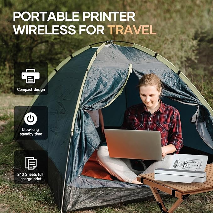 iDPRT Portable-Printer Wireless for Travel, 300DPI Inkless-Thermal-Printers for Home Use, Office, Supports 8.5" x 11"&A4&A5(Cannot Print Color Only Supports Thermal Paper)-DeskLoop Office