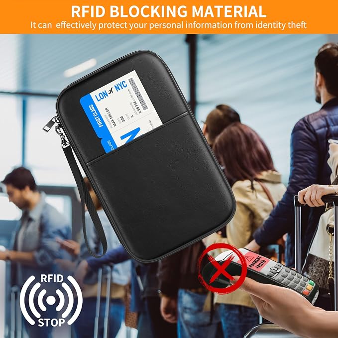JUNDUN 2500℉ Fireproof Family Passport Holder Upgraded Material | RFID Blocking - Image 4