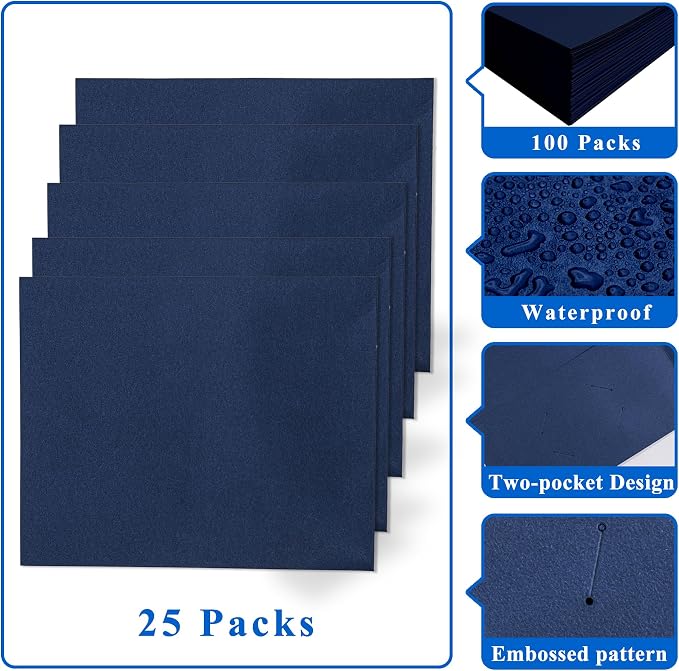 Zzrywuty 25 Packs Paper Blue Folders - Image 5