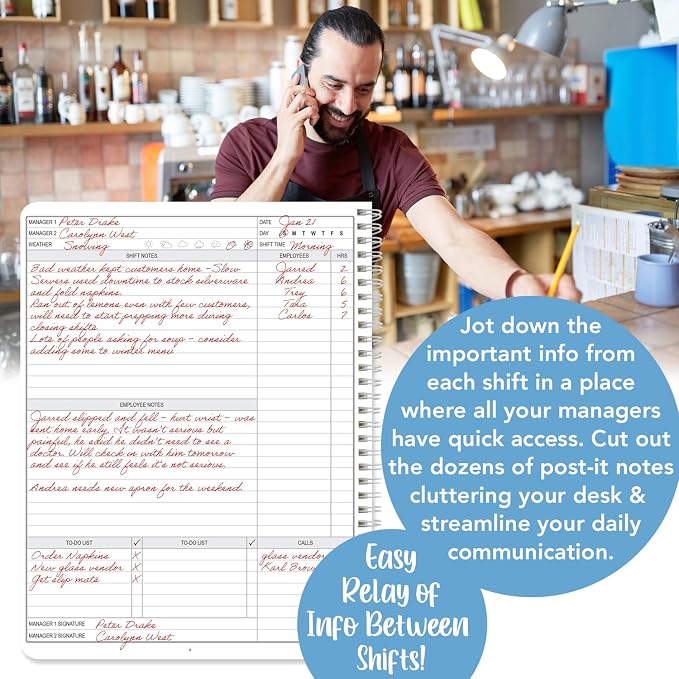 BookFactory Manager Notebook Manager's Log Book Planner Management Logbook - Image 3