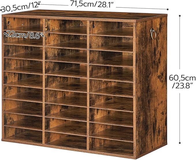 HOOBRO Literature Organizer, 27 Compartments Wooden Mail Organizer, Countertop - Image 3