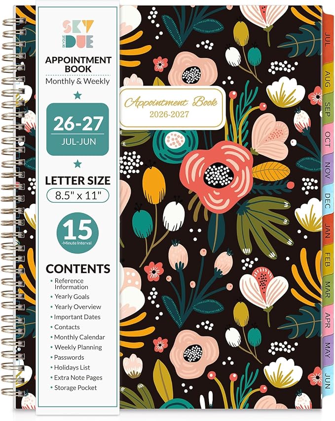SKYDUE Appointment Book 2026-2027, Academic Hourly Planner from July 2026 by SKYDUE