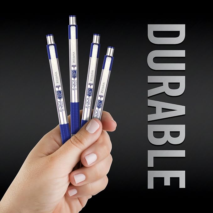 Zebra Pen F-301 Ballpoint Blue Ink Fine Point 0.7mm Pen, Easy-Glide Ink - Image 2