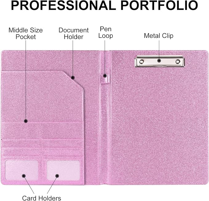 Cacturism Padfolio Portfolio Folder, Foldable Letter Size Clipboard Legal Pad - Image 2