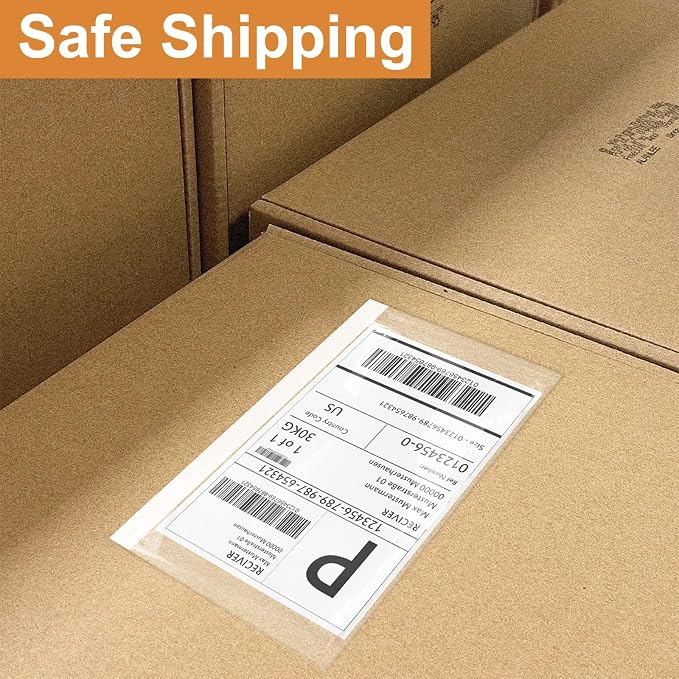 BESTEASY 6" x 9" Packing List Pouches, Strong Adhesive Plastic List Label - Image 5