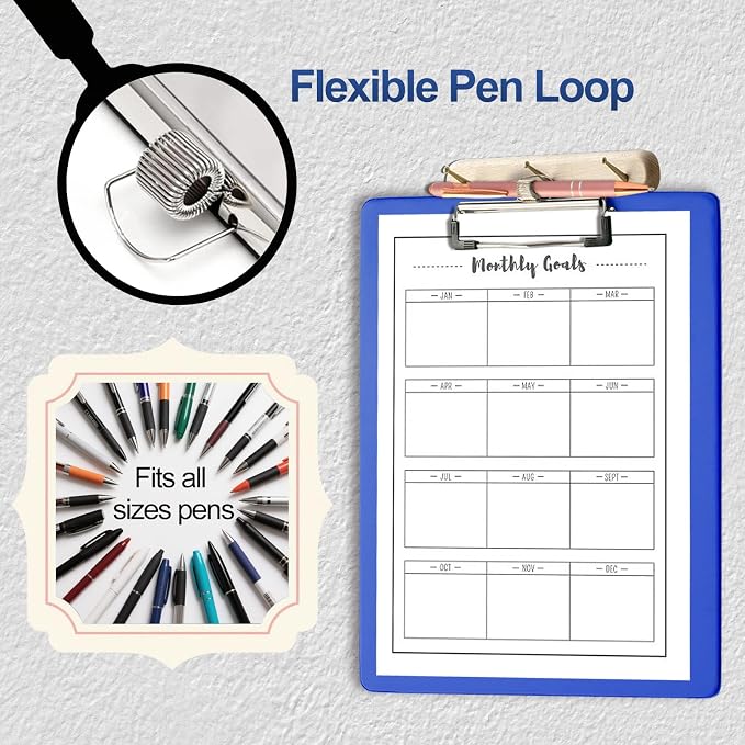 Clip Boards with Pen Holder, Holds 100 Sheets 8.5x11 Inch Papers, 6 Pack | Come - Image 2