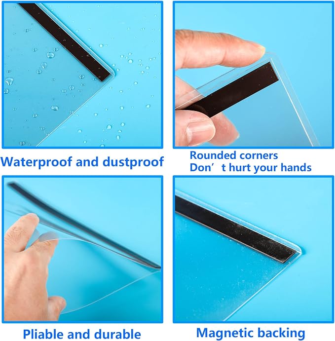 5Pcs Magnetic Sign Holder Clear Plastic File Folder - Image 6