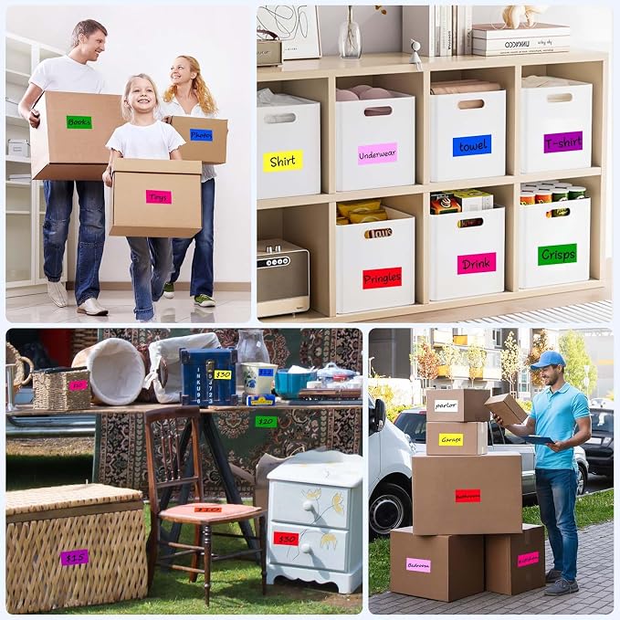 Removable Large Moving Labels for Boxes, 4 x 2 Inch Waterproof Colored Labels - Image 7