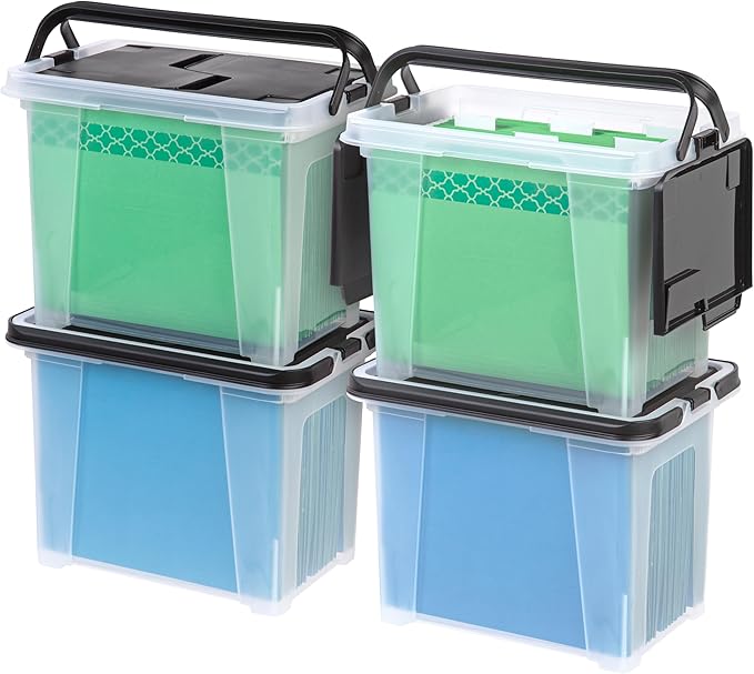 IRIS USA File Box File Organizer w/Wing Lid by IRISUSA