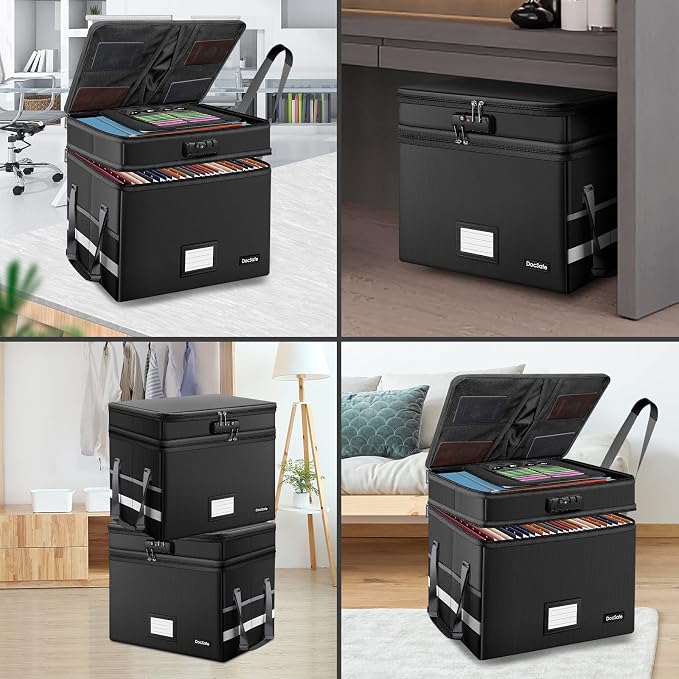 DocSafe File Box with Lock, Large Portable Home Office Filing Safe - Image 3