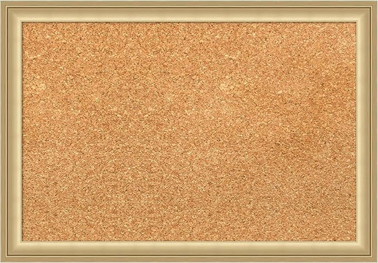 Amanti Art Natural Cork Board for Wall, 14x20 Vision Board with Gold Frame, Small Corkboard Office Decor for Home Organization, Casual Corkboard Pinboard to Display Items for Home Organization in-DeskLoop Office