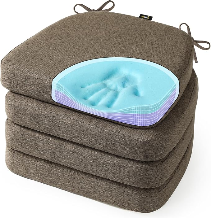 SUNROX Cooling Gel Memory Foam Chair Cushions, 2.6" Thick U-Shaped Dual-Layer by SUNROX