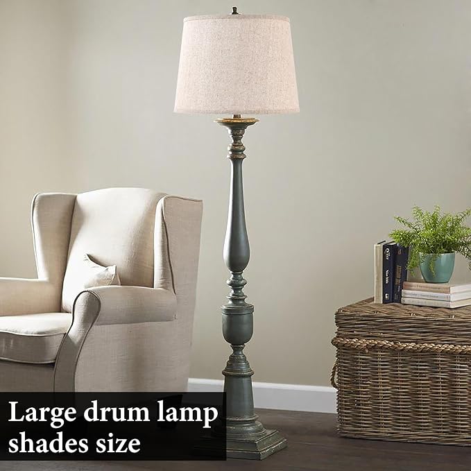 Drum Lamp Shade Large Beige 1 Pack, Modern Farmhouse Lamp Shades - Image 5
