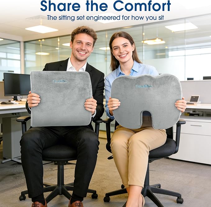 CloudBliss Lumbar Support Pillow & Seat Cushion Set - Image 9