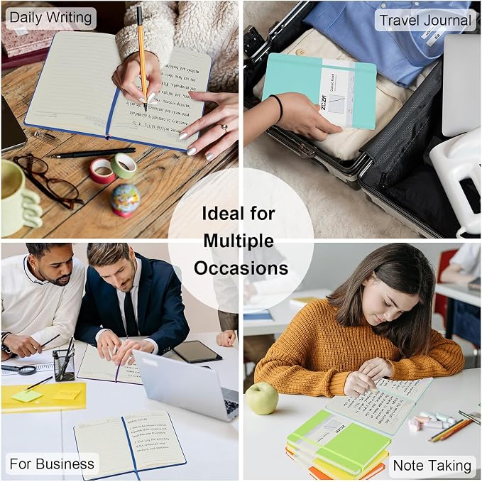 ZCZN 8 Pack Hardcover Journal Notebooks, 8 Colors, A5 Lined Journals - Image 9