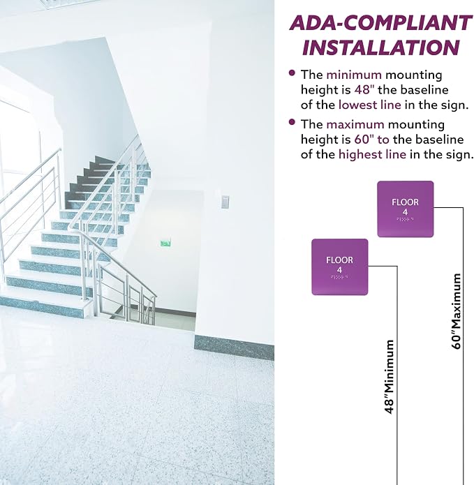 Light Brown ADA Floor 4 Sign - Image 4