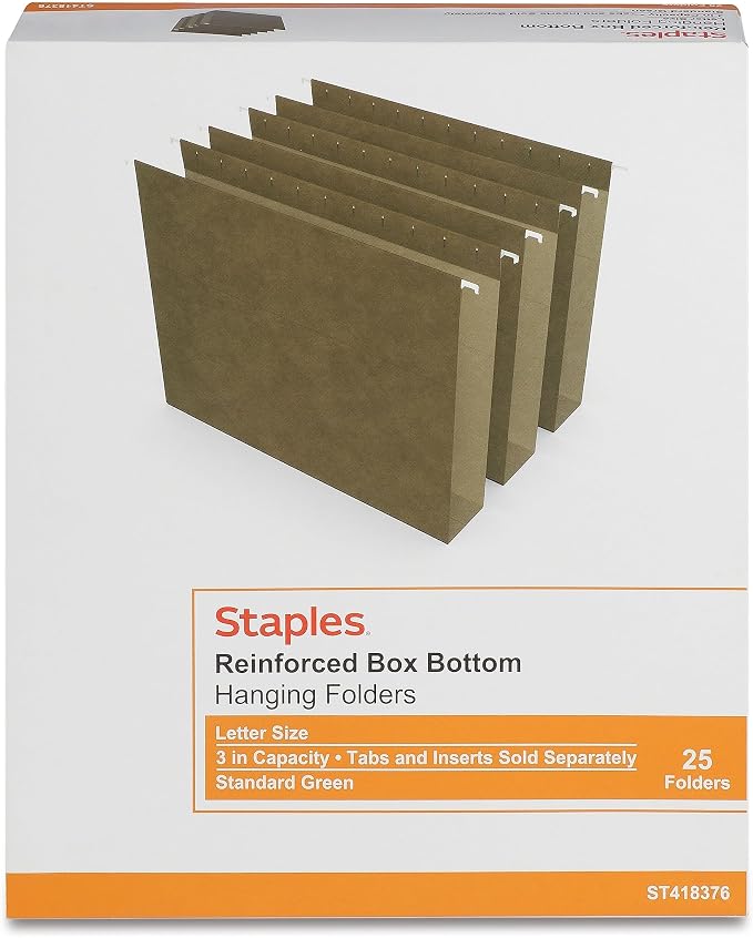Staples Reinforced Hanging File Folders, Letter Size, Wide‑Capacity Box‑Bottom - Image 9