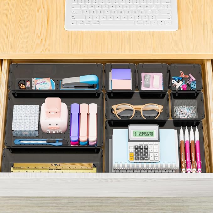 SpaceHacks 25 PCS Plastic Drawer Organizer Set, 4-Size Versatile Organizer Tool - Image 7