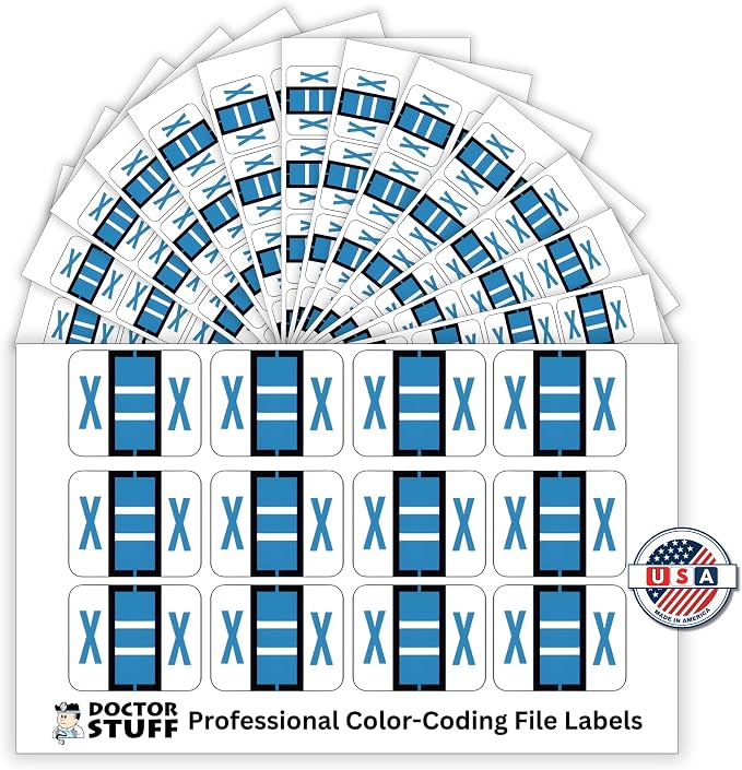 Doctor Stuff - File Folder Labels, Alphabet Letter X Stickers, Compatible - - Image 2