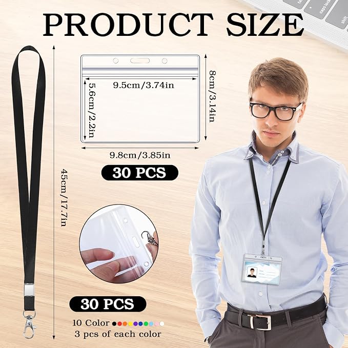 30 Pack Name Tag Lanyards with Id Holder - Image 4
