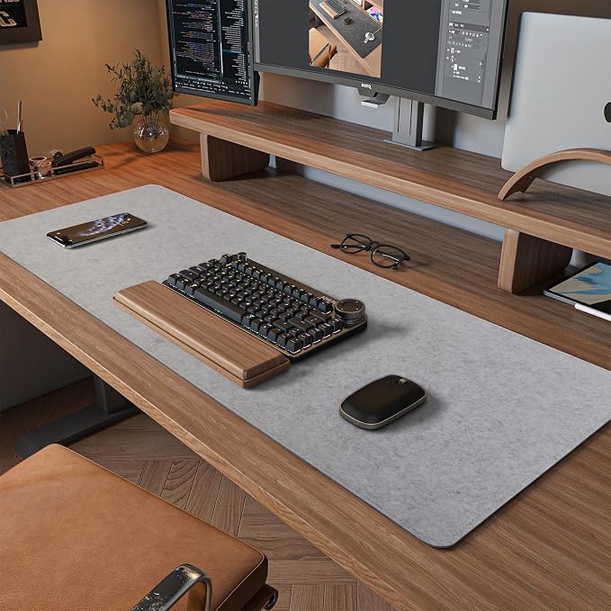 DawnTrees Felt Desk Pad, Keyboard Mat, Large Felt Mouse Pad, Computer Desk Mat by PremiumDeskPadatDawnTrees