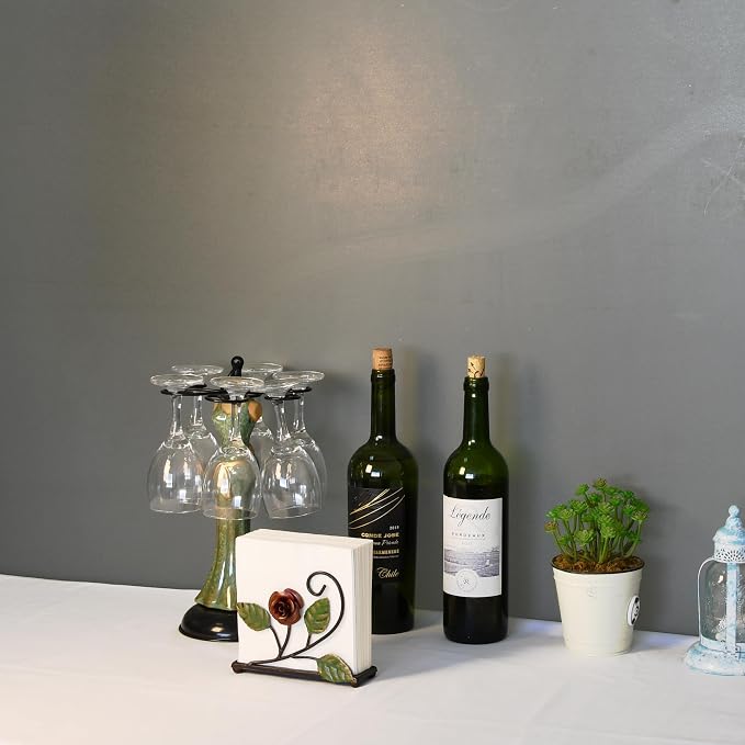 OwlGift Multicolor Napkin Holder – Rose Design Metal Napkin Storage - Image 2