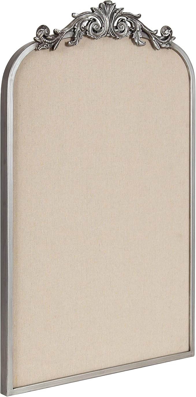 Kate and Laurel Arendahl Arch Pinboard; Silver; 19 x 31; Framed Arched Ornate by KateandLaurel