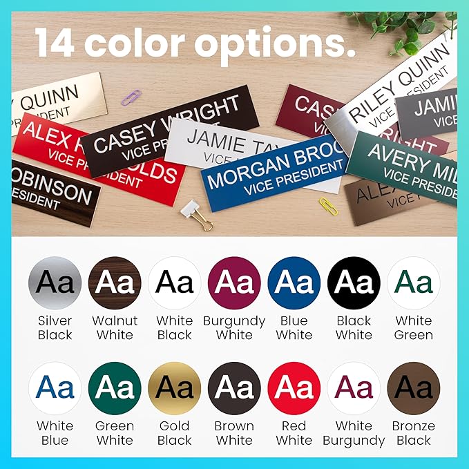 ExcelMark Custom Name Plate for Desk or Door – 14 Color Choices - Image 5