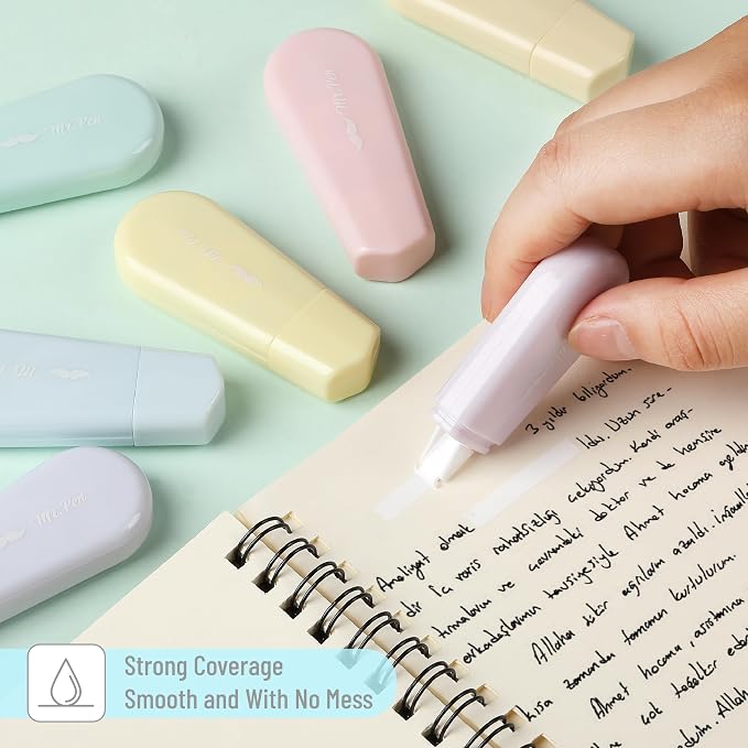 Mr. Pen- Aesthetic Correction Tape Bulk, 0.2" x 197", Pastel Colors | Cute - Image 4