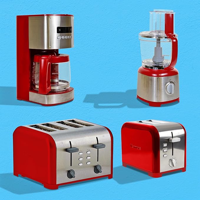 Kenmore Drip Coffee Maker - 12 Cup Programmable Cafe Machine With Glass Pot, Regular & Bold Brew, Auto Shut Off Large Water Reservoir, Reusable Filter, Kitchen Appliances For Cafeteria Barista, Red-DeskLoop Office