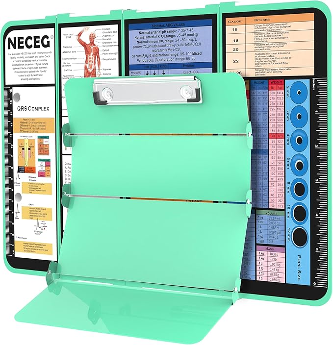 Nursing Clipboard Foldable, 4-Layer Aluminum -Mint | Folding Clipboard by WelcomeToNECEG