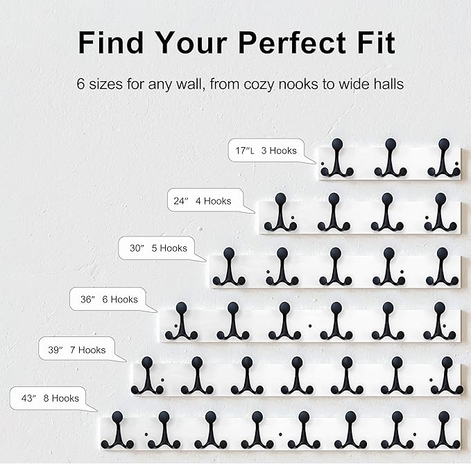 SKOLOO 30-Inch White Wood Coat Rack Wall Mount with 5 Triple Hooks - Ideal for Family Entrances, Classrooms, and Pet Supplies Storage - Perfect Coat Hooks for Wall-DeskLoop Office