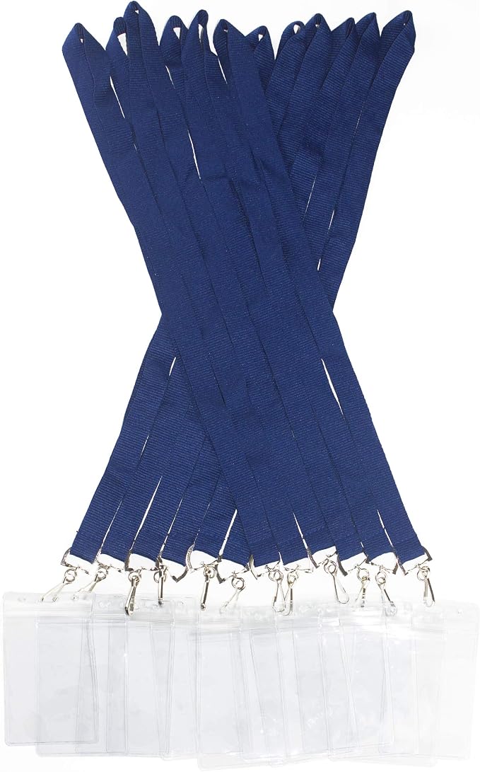 12-Pack Navy Blue Lanyards by YOYOGO