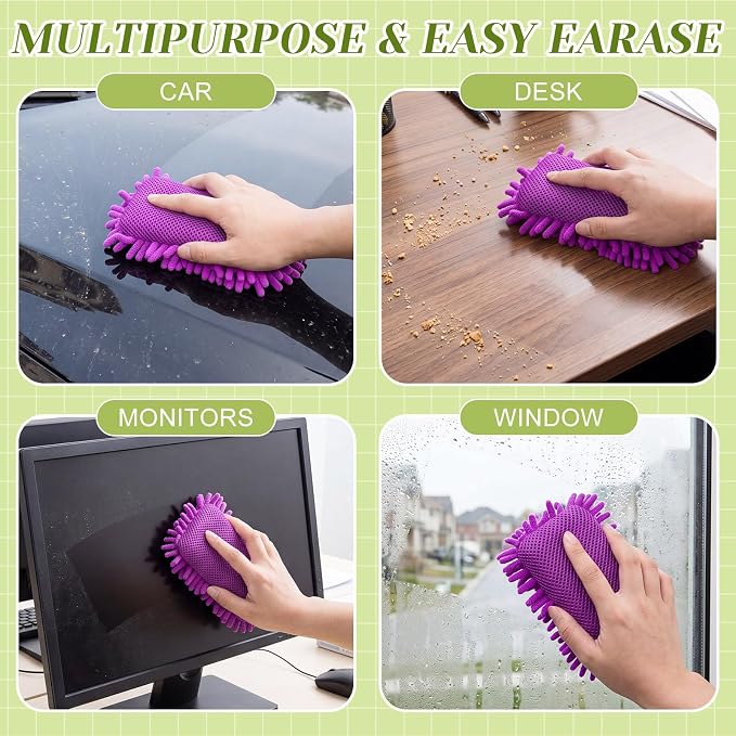 Zonon 8 Pieces Dry Erase Eraser Microfiber Shag Washable Whiteboard Eraser - Image 5