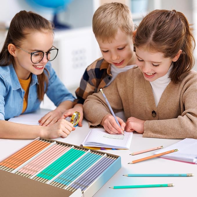 V-Opitos 200 Pack #2 HB Pencils, Bulk Wood-Cased Pre-Sharpened Pastel Color - Image 7