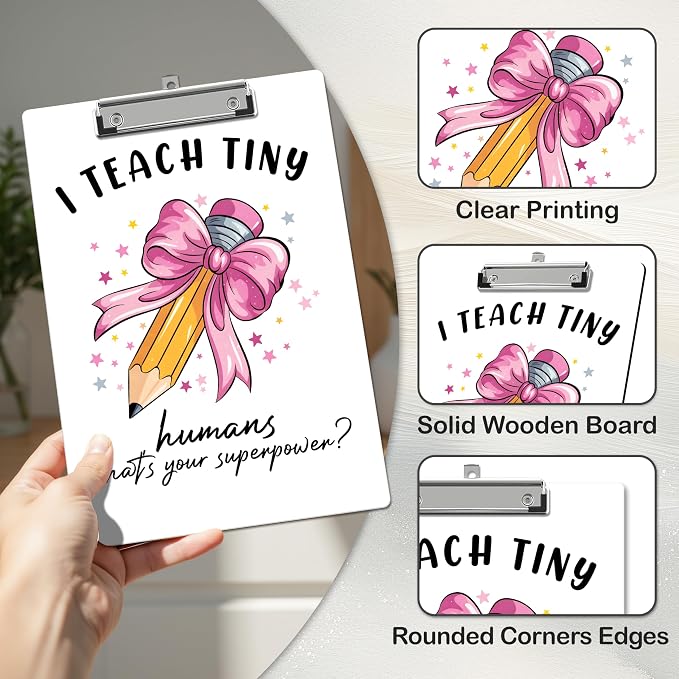 APIILVPQ Teacher Clipboard, Teacher's Day Appreciation Gifts Wooden Clip Boards - Image 4